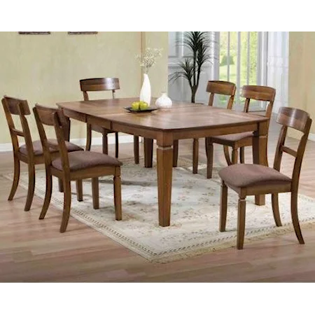 7 Piece Leg Table and Side Chair Set